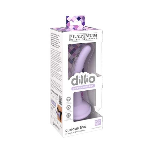 Dillio Platinum Collection Curious Five 5 " Silicone Dildo Purple