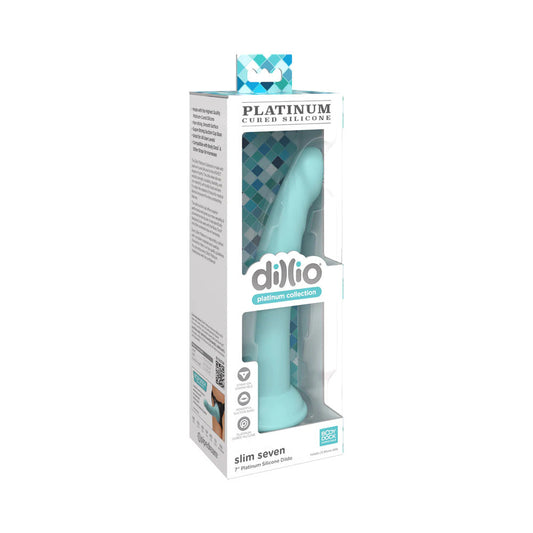 Dillio Platinum Collection Slim Seven 7 " Silicone Dildo Teal