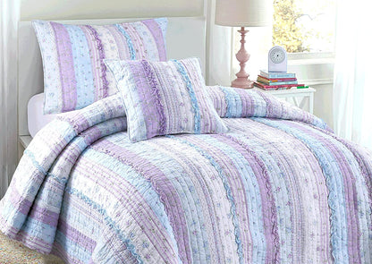Romantic Chic Lace Ruffle Lavender Throw Pillow