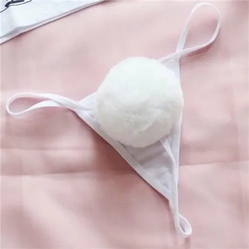 Kawaii Lolita Tail Panties Rabbit tail White One Size