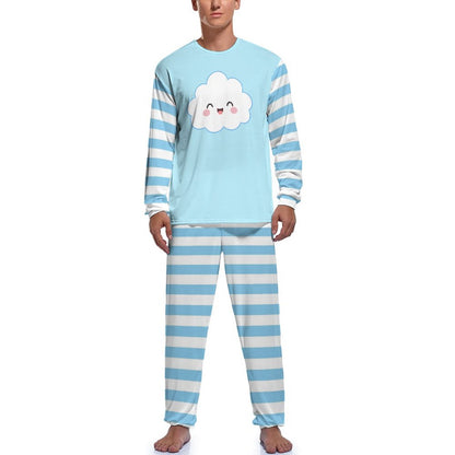 Kawaii Cloud Stripe Pajamas Set