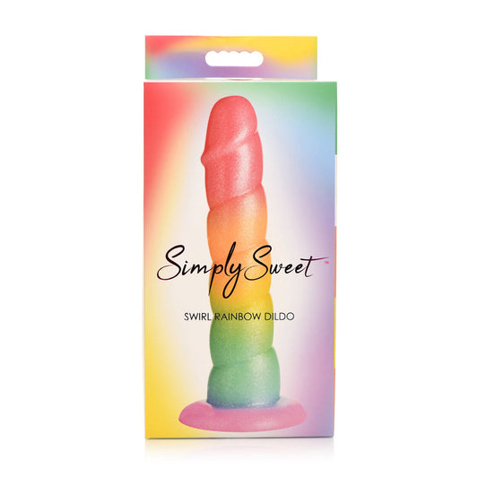 Simply Sweet Swirl 6.5 " Silicone Dildo Rainbow