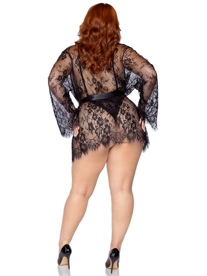 Love Affair Lace Robe & Teddy Set