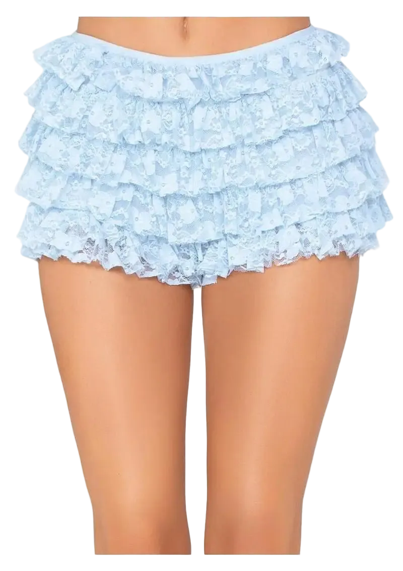 Cute Lace Ruffle Shorts – Blue
