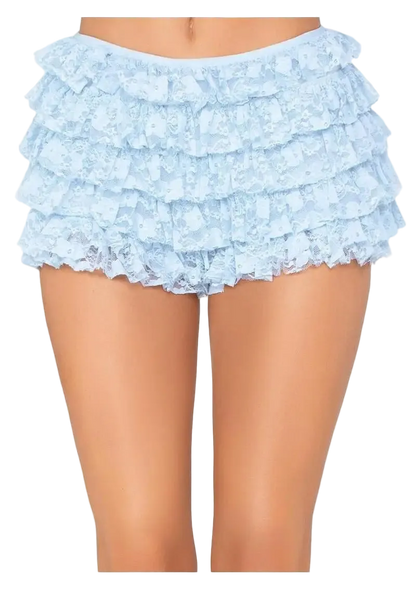 Cute Lace Ruffle Shorts – Blue