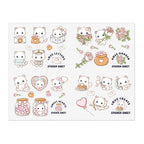 Kawaii Love & Treats Sticker Sheet - Puppy's Aesthetics