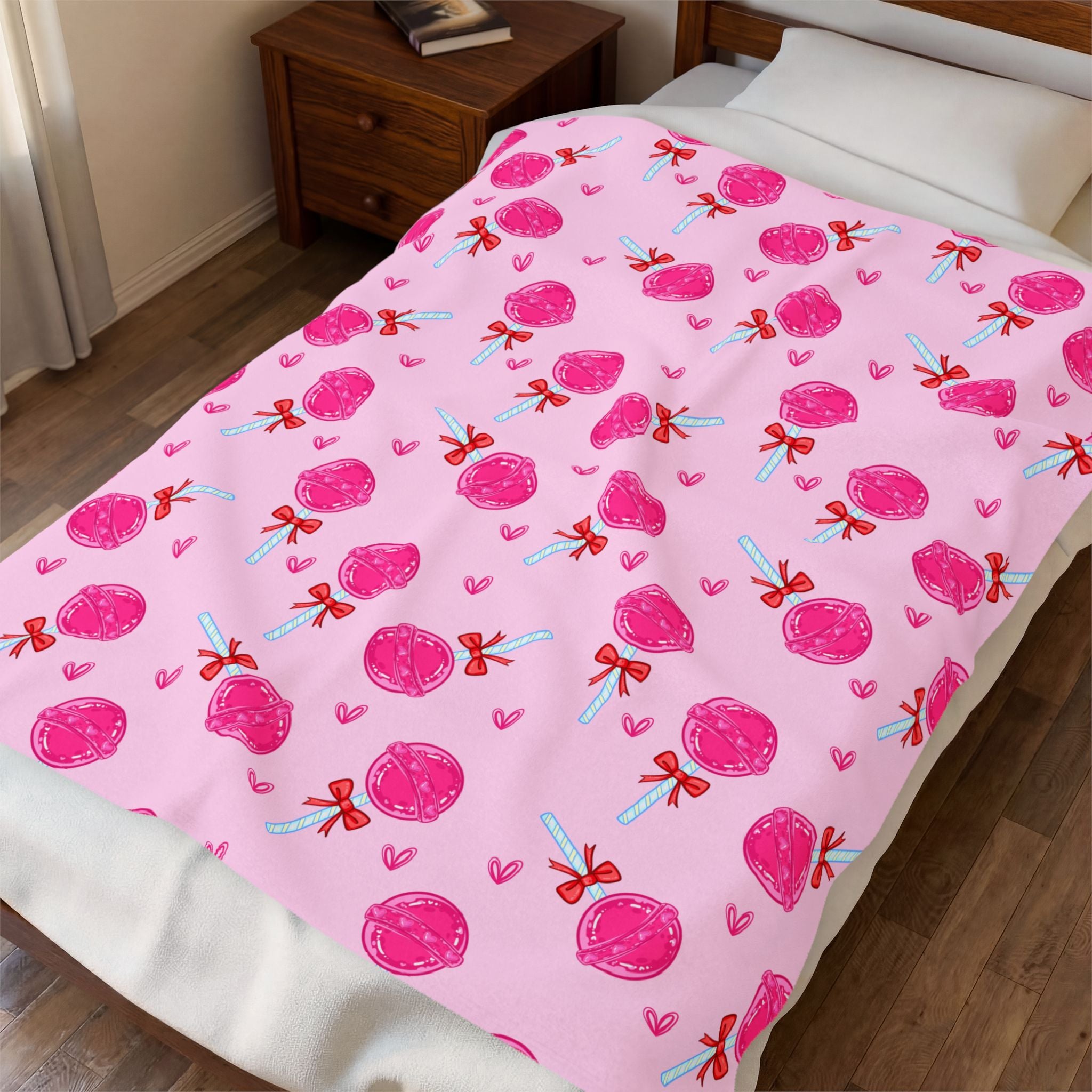 Pink Lollipop Velveteen Plush Blanket