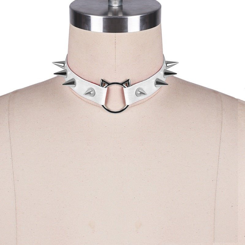 Spiky Kitty Ring Leather Collar (Colors) - Puppy's Aesthetics