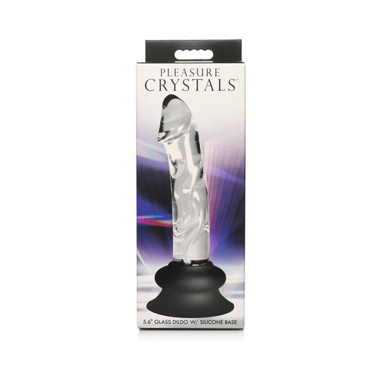 Pleasure Crystals 5.6 " Glass Dildo with Silicone Base
