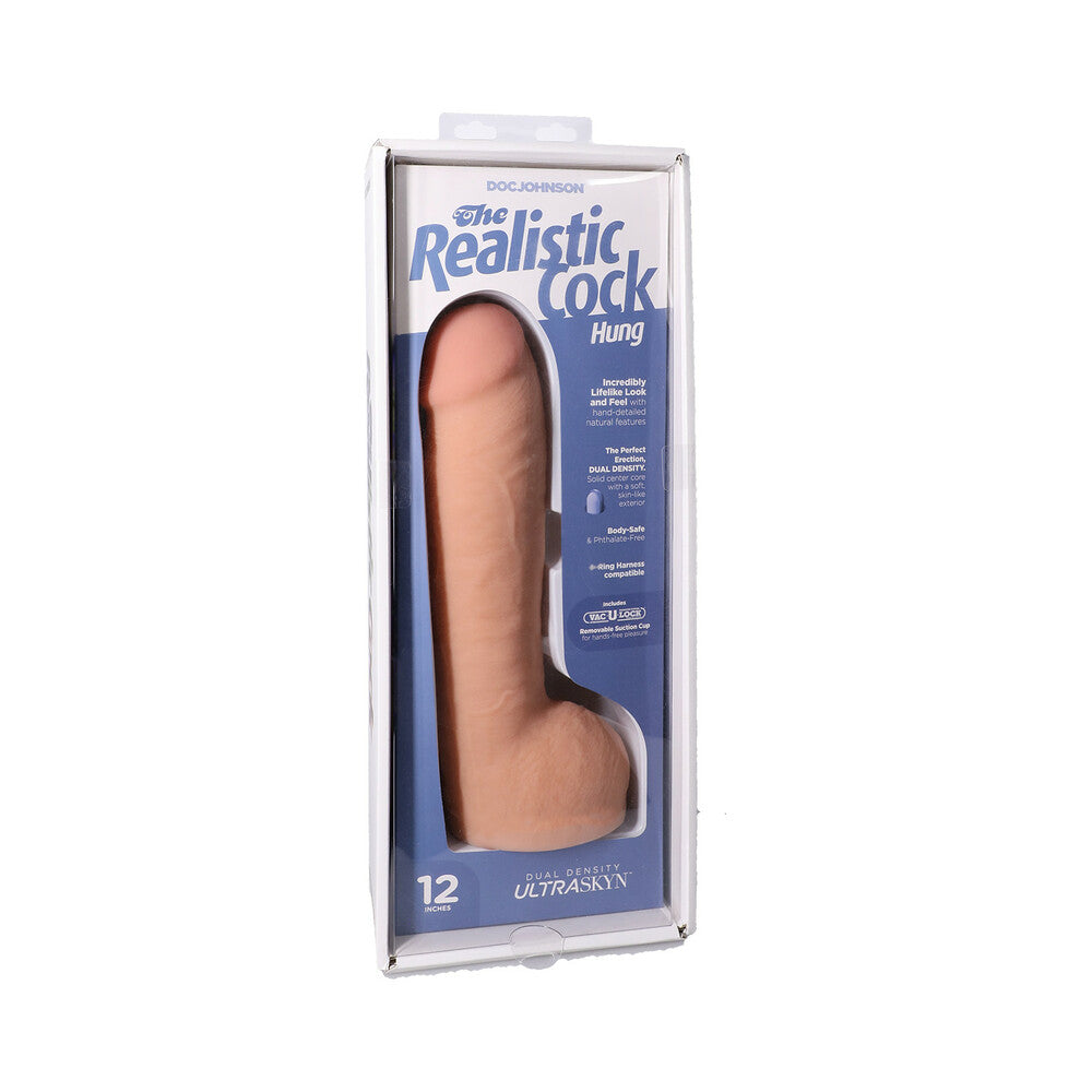 The Realistic Cock Hung 12 " ULTRASKYN Vac-U-Lock Dildo Vanilla
