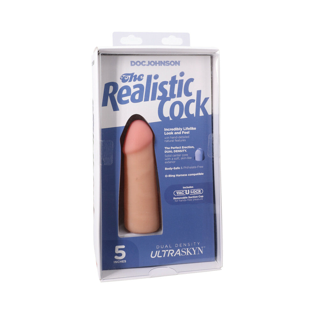 The Realistic Cock 5 " ULTRASKYN Vac-U-Lock Dildo Vanilla