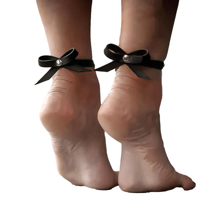 Bow-Tied O-Ring Ankle Cuffs - Puppy's Aesthetics