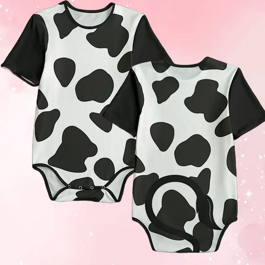 Black & White Moo Moo Adult Unisex Onesie - Image #1