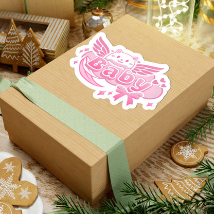 Kawaii Pink Baby Kiss-Cut Sticker - Puppy's Aesthetics