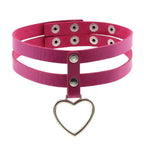 PU Leather Heart Pendant Collar (Colors) - Puppy's Aesthetics