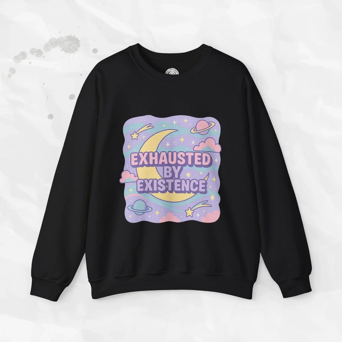 Exhausted by Existence Crew Sweater (Colors) - Puppy's Aesthetics