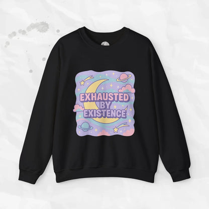 Exhausted by Existence Crew Sweater (Colors) - Puppy's Aesthetics