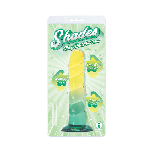 Shades Swirl 7.5 " Dildo Yellow/Mint