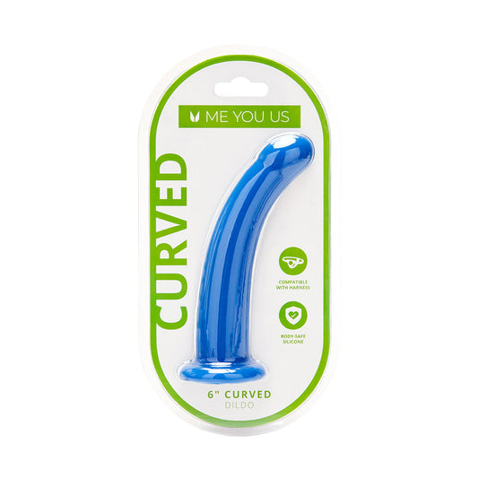 Me You Us 6 " Curved Silicone Dildo Blue