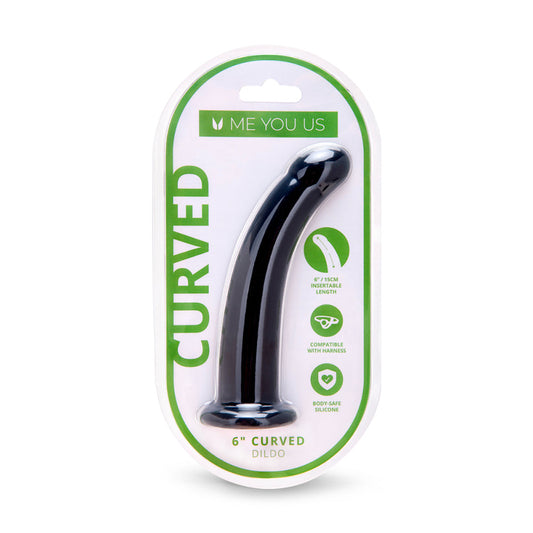 Me You Us 6 " Curved Silicone Dildo Black