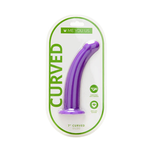 Me You Us 7 " Curved Silicone Dildo Purple