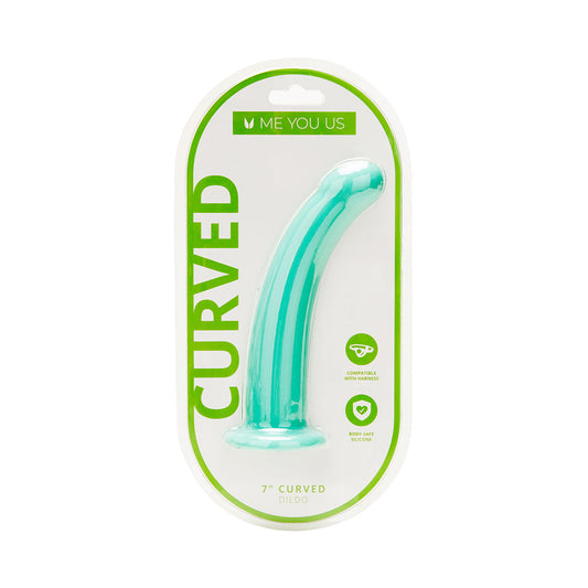 Me You Us 7 " Curved Silicone Dildo Aqua