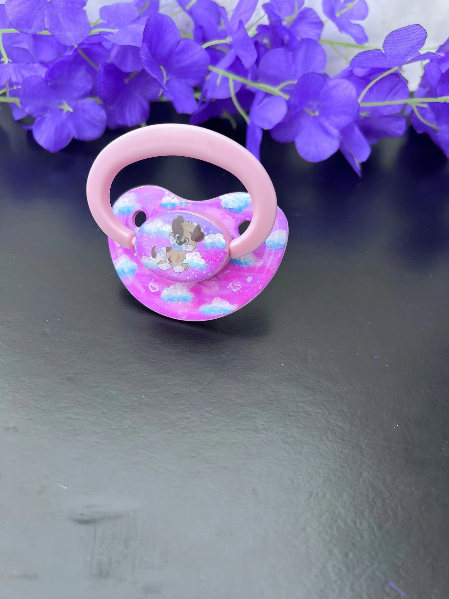 Hand Painted Adult Pacifier - Puppy Love - Puppy's Aesthetics