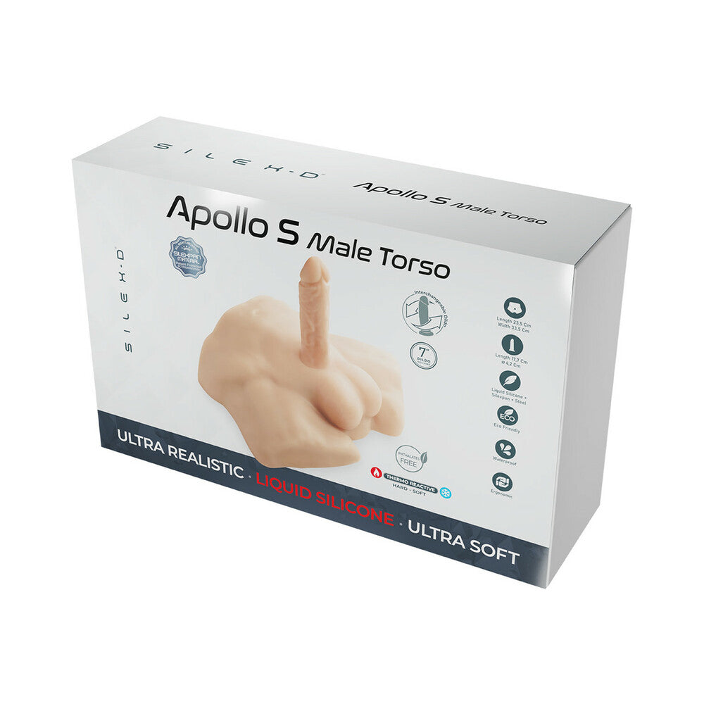 SILEX-D Apollo S Torso with 7 " Liquid Silicone Model 2 Dildo Vanilla
