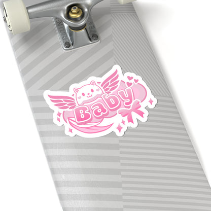 Kawaii Pink Baby Kiss-Cut Sticker - Puppy's Aesthetics