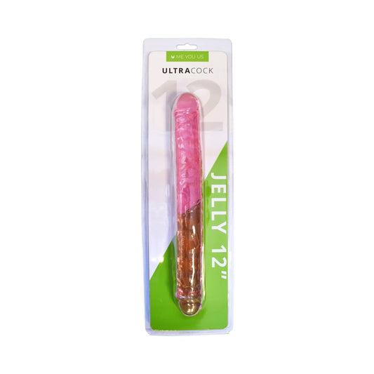 Me You Us Ultra Cock 12 " Jelly Double Ended Dildo Pink
