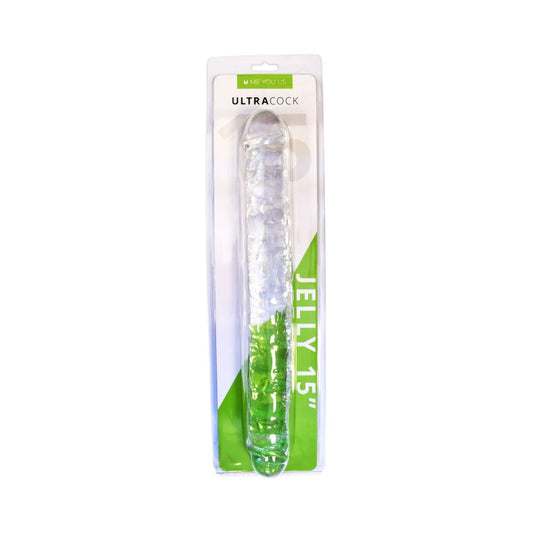 Me You Us Ultra Cock 15 " Jelly Double Ended Dildo Clear