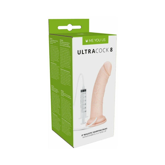 Me You Us Ultra Cock 8 " Realistic Squirting Dildo Vanilla