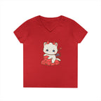 Lil Devil Cat V-Neck Play Tee - Puppy's Aesthetics