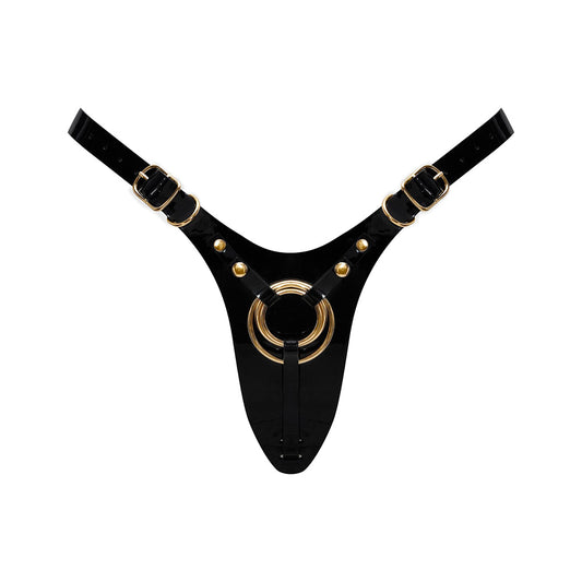 Strap-On-Me Leatherette Harness Fabulous One Size Black Glossy
