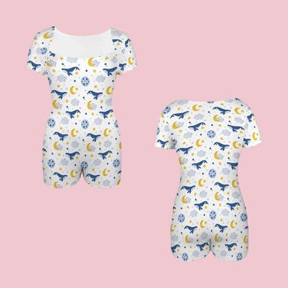 Sleepy Whale Dreams Play Romper - Puppy's Aesthetics