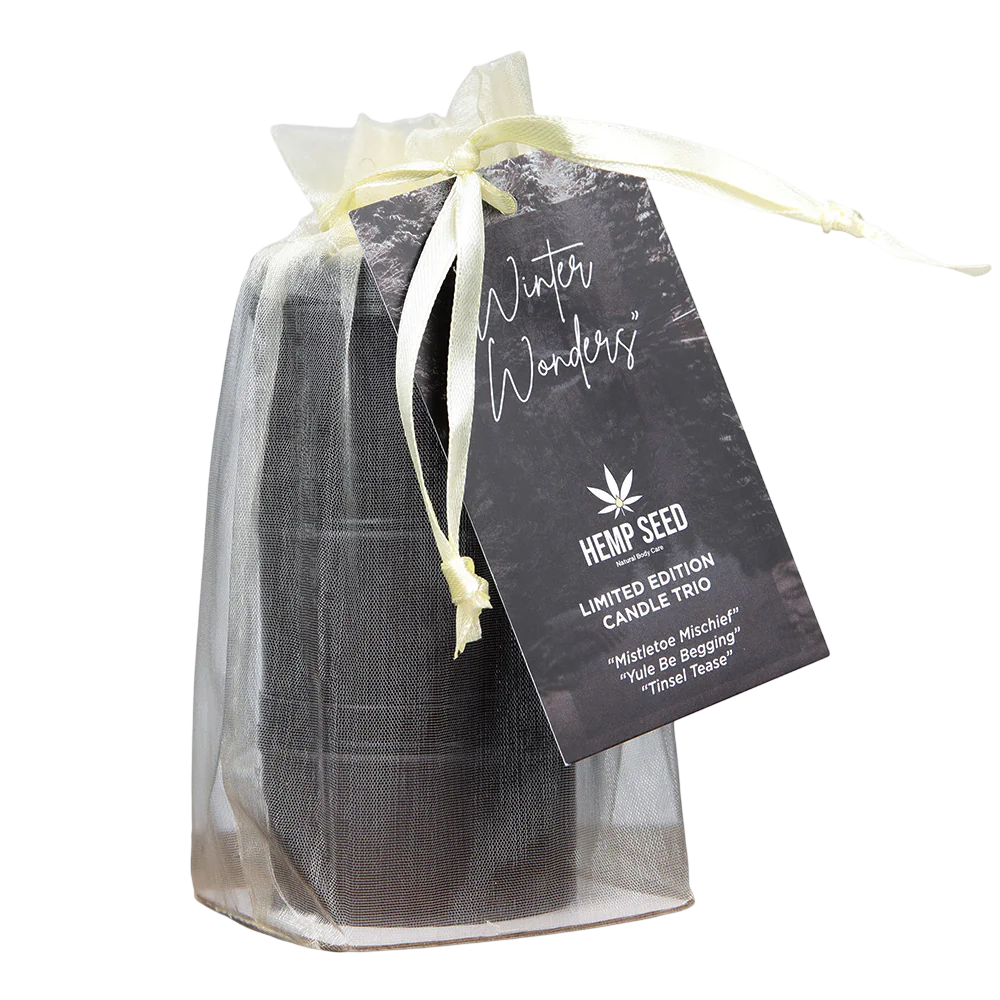 Earthly Body Hemp Seed 3-in-1 Massage Candle Holiday Trio