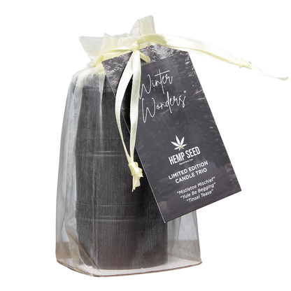 Earthly Body Hemp Seed 3-in-1 Massage Candle Holiday Trio