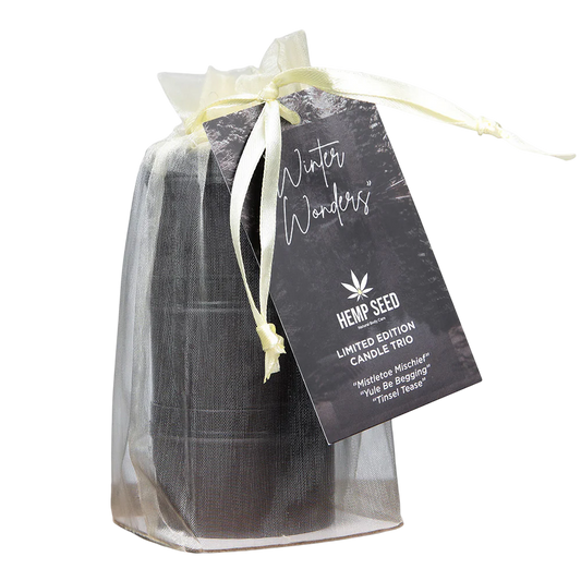 Earthly Body Hemp Seed 3-in-1 Massage Candle Holiday Trio