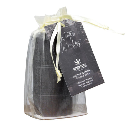 Earthly Body Hemp Seed 3-in-1 Massage Candle Holiday Trio