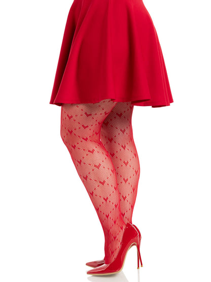 Valentina Heart Net Tights
