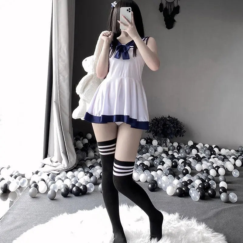Sexy Lingerie School Girl Cosplay Stocking One Size