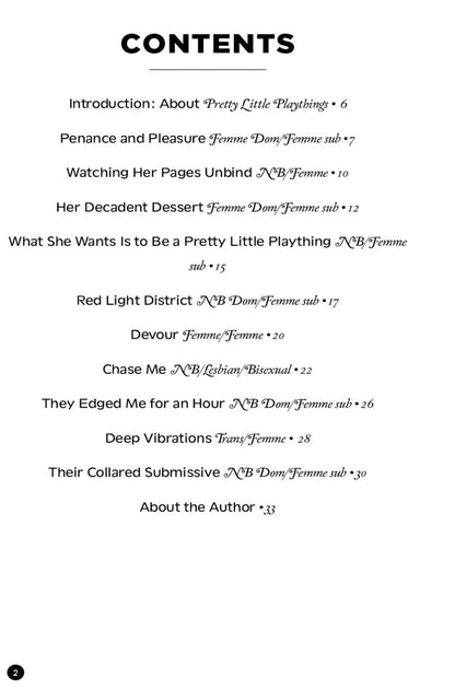 Zine - Pretty Little Playthings: Queer, Kinky Stories (Queer Smut) - By Jessi Joan
