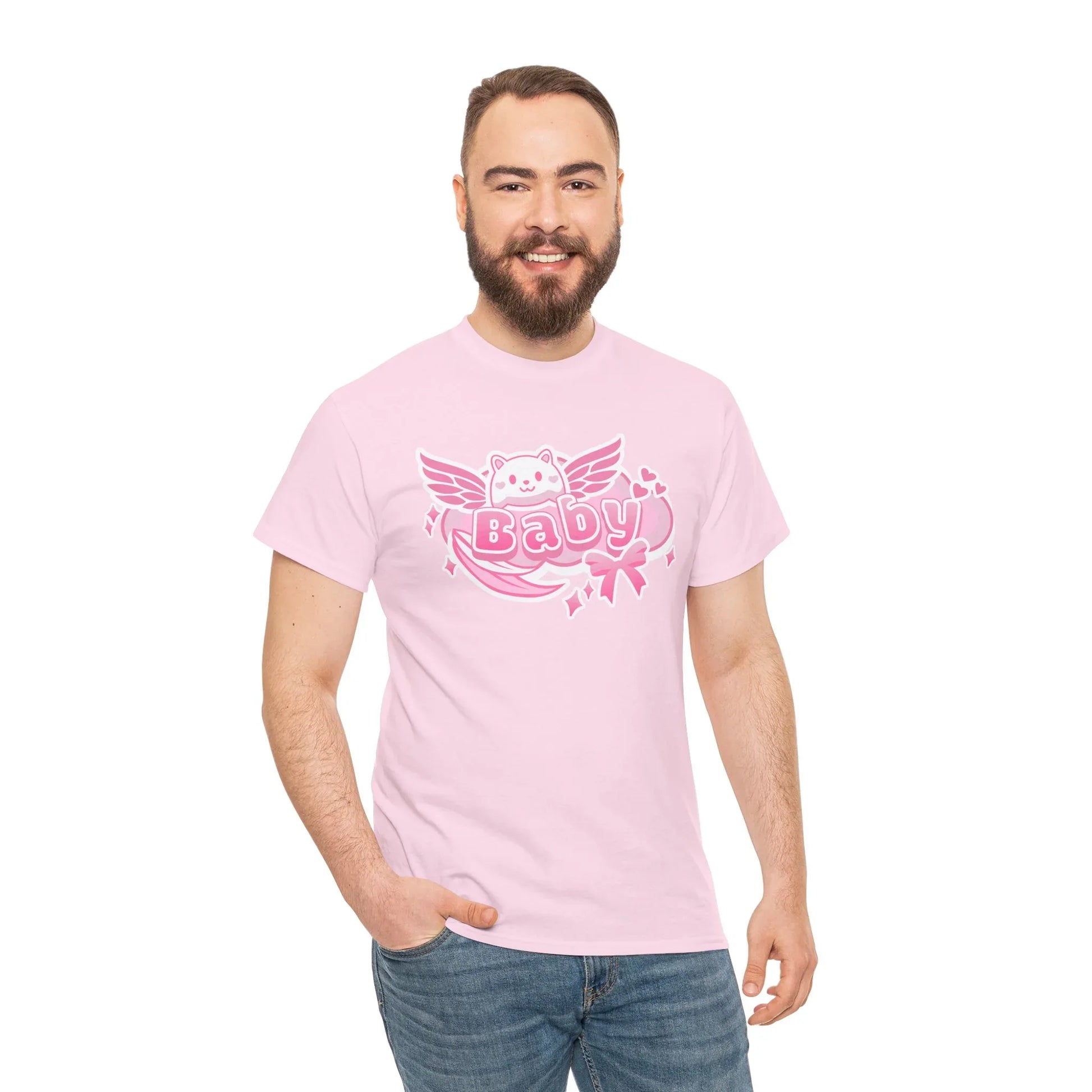 Soft Baby Pink Wings Play Tee - Puppy's Aesthetics