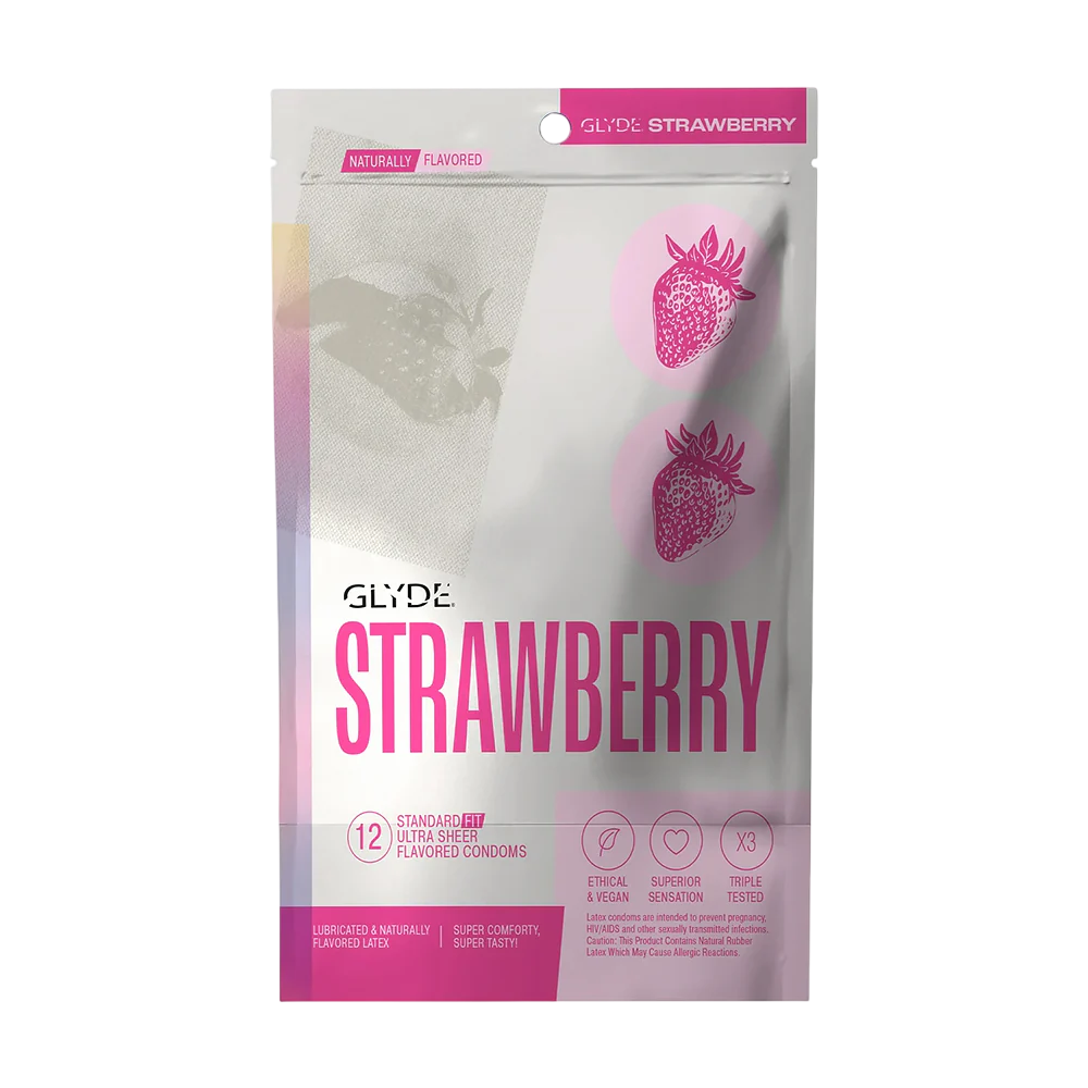 GLYDE ULTRA Ultrathin Latex Condoms (Strawberry/12 Count)