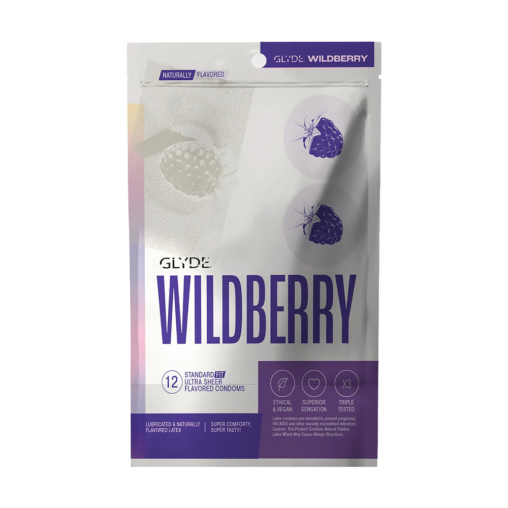 GLYDE Ultrathin Latex Condom Wildberry Flavored 12-Count
