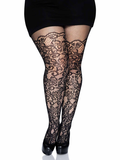 Drew Floral Vine Fishnet Tights