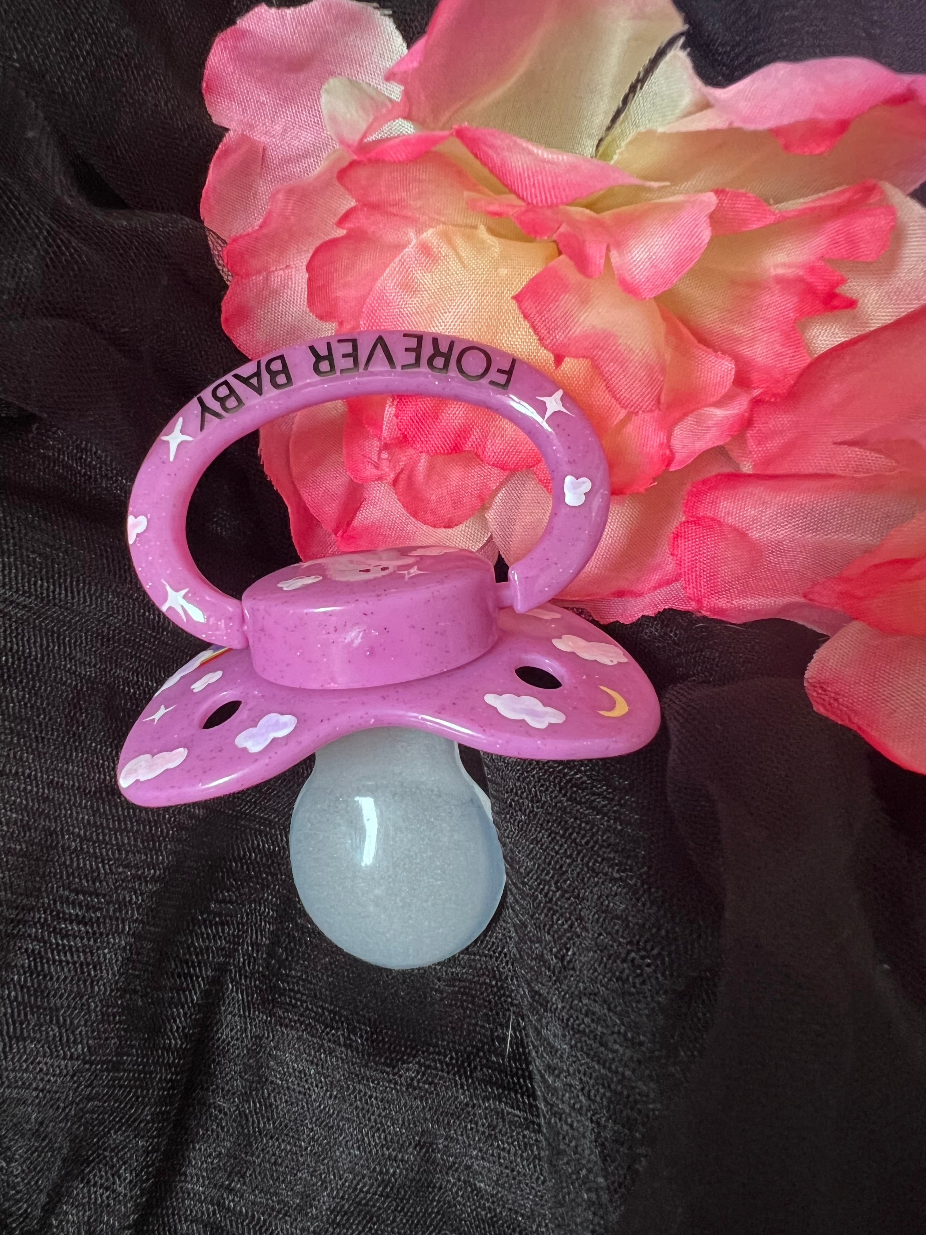 Hand Painted Adult Pacifier - Ghost Forever Baby - Puppy's Aesthetics