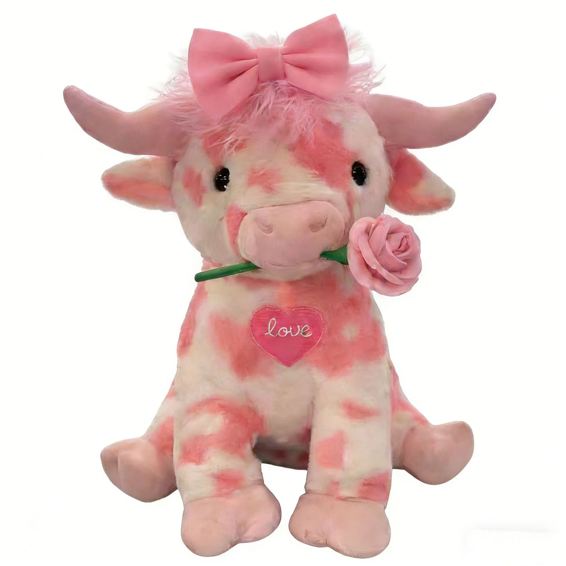 Valentine Sweetheart Pink Cow Plush