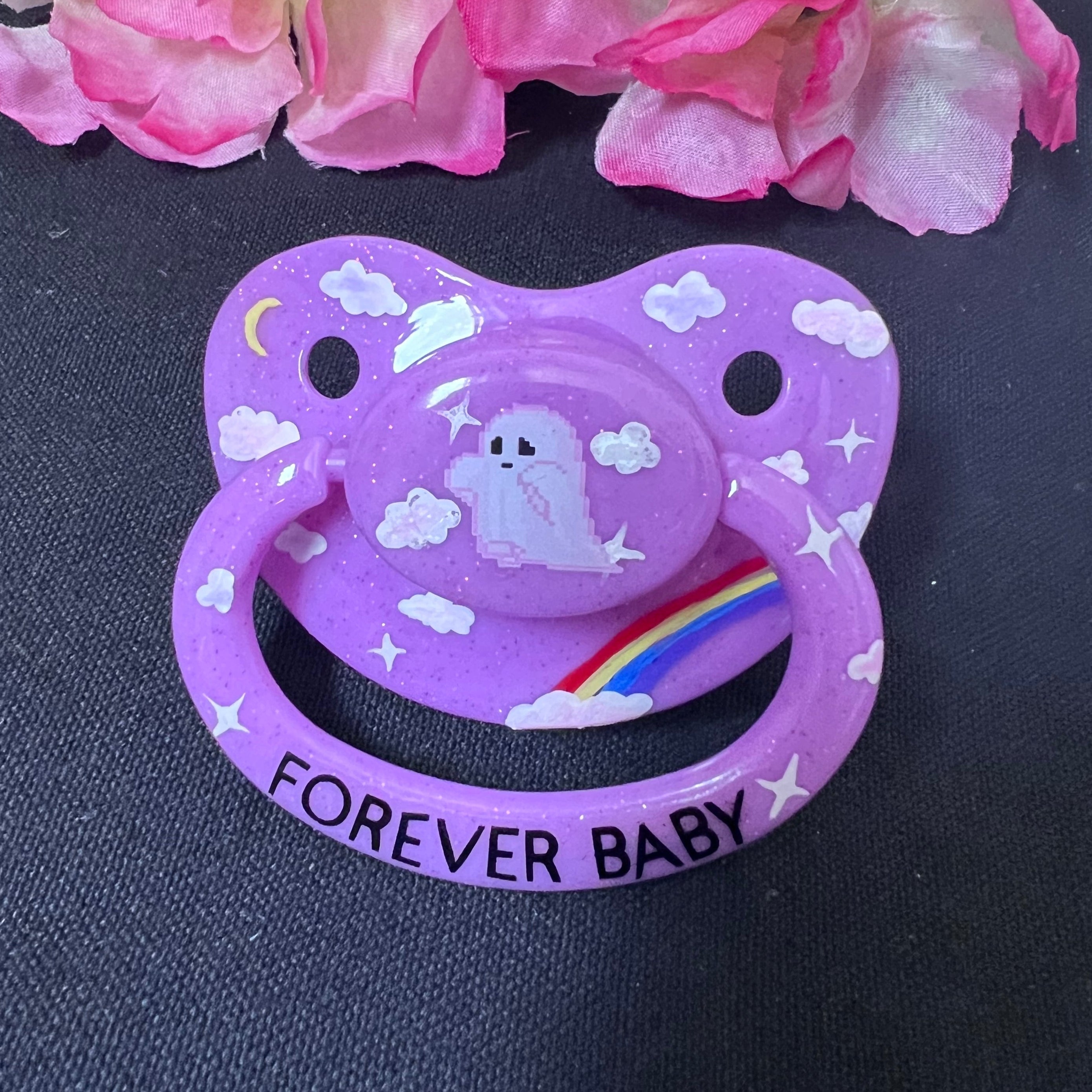 Hand Painted Adult Pacifier - Ghost Forever Baby