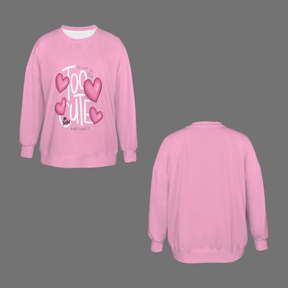 Women's Letter Heart Print Crew Neck Long Sleeve Pullover Hoodies